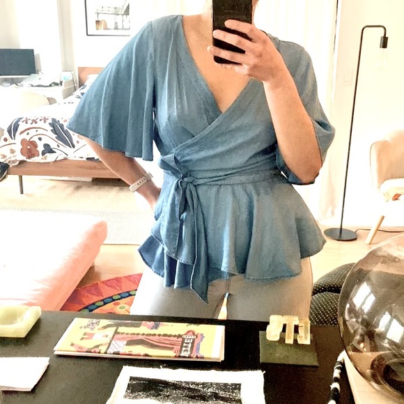 Denim Wrap-Up Shirt by LOFT - Picture 2 of 4